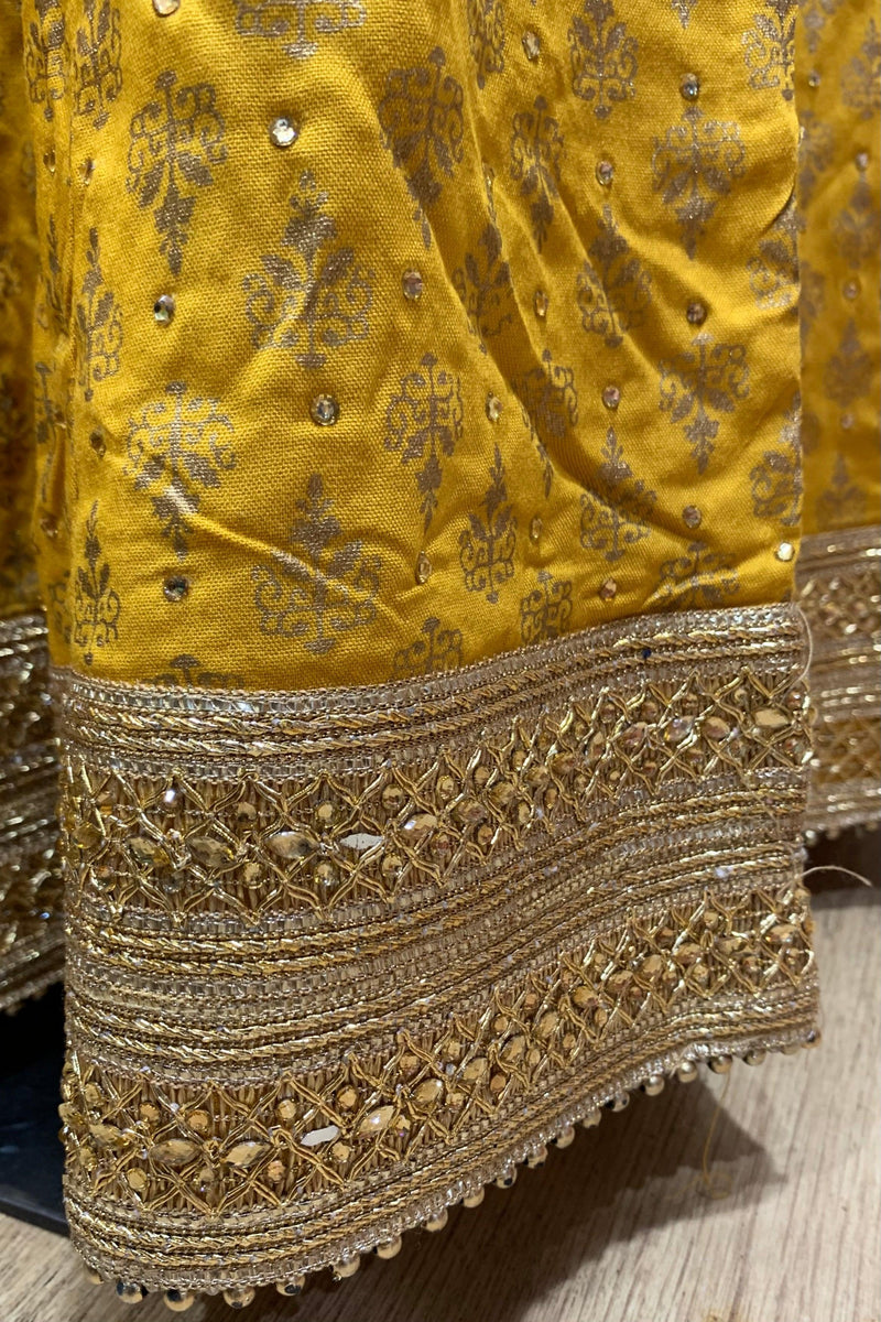 Yellow Rayon Block Printed Maxi Skirt – Geetanjali